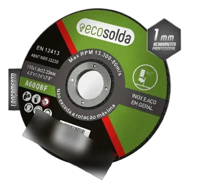 Disco de Corte 4.1/2" 115 x 1,0 mm para Inox e Aço - Eco Solda